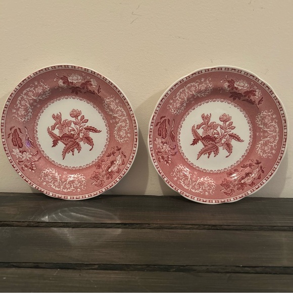 Spode Pink Camilla 6 1/8” Scalloped Edge Bread Plate (2) - Picture 1 of 3